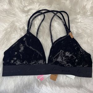 VS PINK Strappy Velvet Bralette
